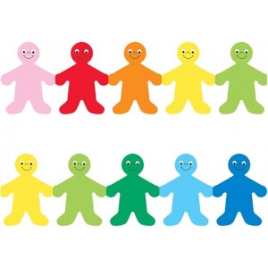 Rainbow People Classroom Border Trim 3" x 36" – Colorful Bulletin Board Border, Diversity Kids Design, 12 Pack