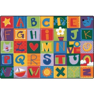 Toddler Alphabet Blocks Rug - Bright Colors 