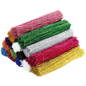 Chenille Sparkle Stems, 12″, 100/Pk | glittery chenille sparkle stems