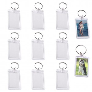Clear Photo Keychains, 12/Pk – DIY Plastic Key Ring Frames for Photos, Party Favors & Personalized Gifts