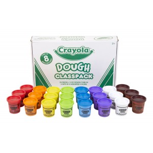 Crayola Dough Classpack – 24‑Count of 3 oz Tubs, 8 Assorted Colors, Soft Reusable Modeling Dough for School, Daycare & Crafts