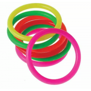 Small Neon Carnival Game Rings, 12/Pk – perfect for ring toss games, party activities, classroom fun, and carnival-style challenges