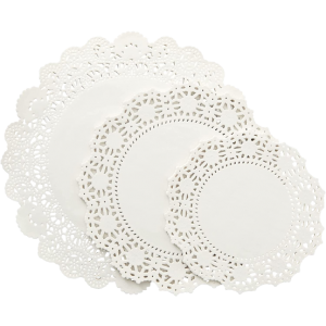 Round White Paper Doilies, 8″, 100/Pk