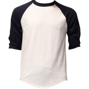 White T-shirt With Blue Sleeve 