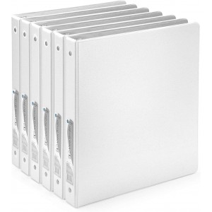 White View Binder, 3‑Ring Letter Size, Clear overlay with customizable front/back/spine, with 2 interior pockets – School, Office & Classroom Essential
