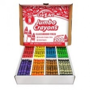 Jumbo Crayon Classroom pack 8 color 200 count Box