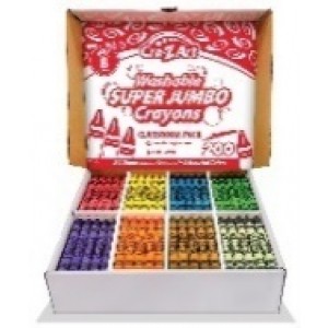 Super Jumbo Crayon Classroom Pack 8 Color 200 ct. Box
