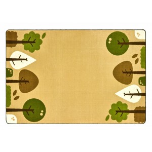 KIDSoft Tranquil Trees - Tan, NATURE, TAN, 7ft 6in x 12ft Rectangle