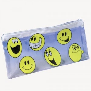 Vinyl Smiley Face Pencil Cases 12pk