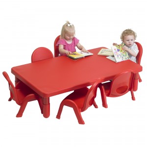 Toddler MyValue Set 6  Rectangle - Solid Candy Apple Red