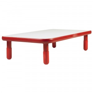 BASELINE® 48" x 30" Rectangular Table - Candy Apple Red with 12" Legs