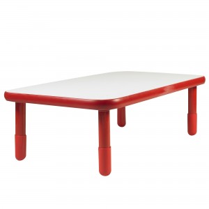 BASELINE® 48" x 30" Rectangular Table - Candy Apple Red with 16" Legs