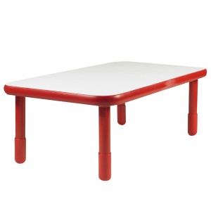 BASELINE® 48" x 30" Rectangular Table - Candy Apple Red with 18" Legs