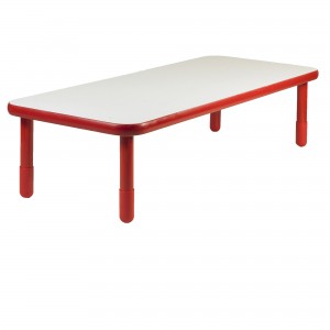 BASELINE® 72" x 30" Rectangular Table - Candy Apple Red with 18" Legs