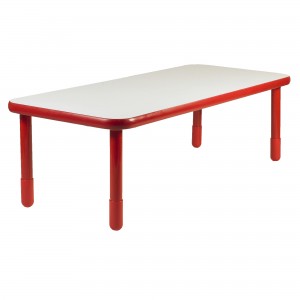 BASELINE® 72" x 30" Rectangular Table - Candy Apple Red with 22" Legs