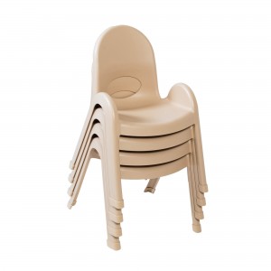 Value Stack 11" Child Chair - 4 Pack - Natural Tan