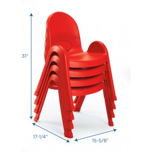 Value Stack 11" Child Chair - 4 Pack - Candy Apple Red