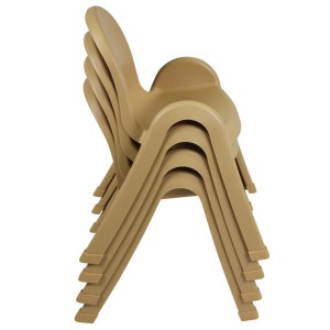 Value Stack 13" Child Chair - 4 Pack - Natural Tan