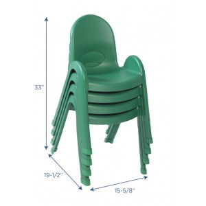 Value Stack 13" Child Chair - 4 Pack - Shamrock Green