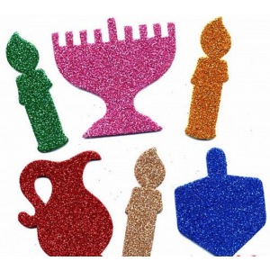 Glitter Chanukah Foam shapes 48 pk