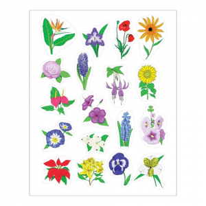 Die‑Cut Flower Stickers – 25 Sheets / 450 Stickers