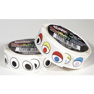 Wiggly Eyes Stickers – Black, 1000/roll