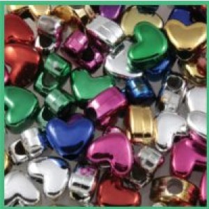Metallic Beads-Heart
