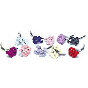 Flower Ribbon Roses, 12/pk Choice of Colors!