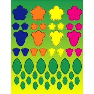 Stickers – Floral Shapes, 25 sheets