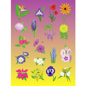Stickers – Flowers, 25 sheets