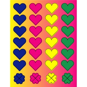 Stickers – Hearts, 25 sheets