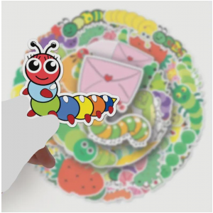 Caterpillar Stickers for Kids – 50 Pack Colorful Bug Stickers for Classroom Rewards, Crafts & DIY Projects