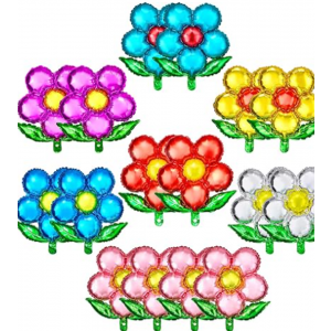 8 Pieces Flower Foil Balloons