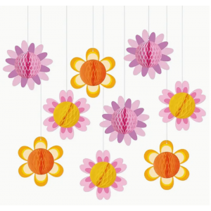 6 Pcs 3D Flower Hanging Decoration