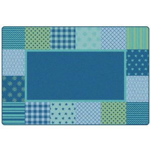 KIDSoft Pattern Blocks - Blue, TRANQUIL, BLUE, 8ft x 12ft Rectangle