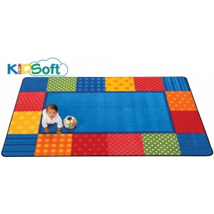 KIDSoft Pattern Blocks - Primary, PRIMARY, MULTI, 6ft x 9ft Rectangle