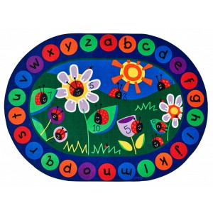 Ladybug Circletime, PRIMARY, RED, 6ft 9in x 9ft 5in Oval
