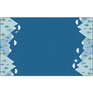 KIDSoft Tranquil Mountain - Blue, TRANQUIL, BLUE, 7ft 6in x 12ft Rectangle