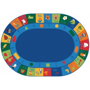 Learning Blocks, PRIMARY, MULTI, 6ft 9in x 9ft 5in Oval