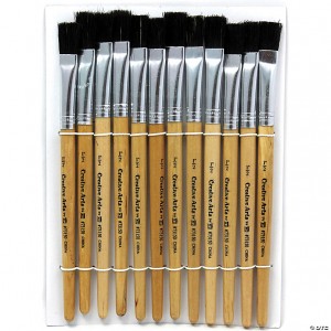 Paint Brush-Stubby Flat Handle 3/4" Tip 12-Pack  