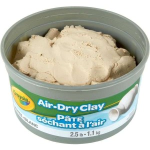 Crayola Air-Dry Clay 2.5 lb Bucket – Smooth, Non-Toxic White Clay, Resealable & Easy to Mold for School, Daycare, Camps & Crafts