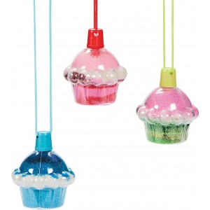 Cupcake Sand Art Bottle Necklaces - 12 Pc