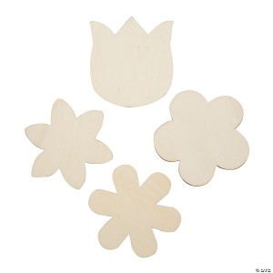 DIY Unfinished Wood Flowers with Magnets  24 PK,