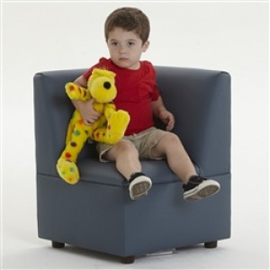 Modern Casual Enviro-Child Upholstery Blue Corner Chair