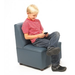 Modern Casual Enviro-Child Upholstery Blue Wedge Chair