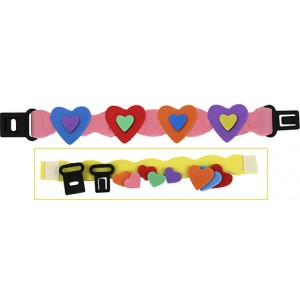 Foam Heart Bracelet, 12/pk
