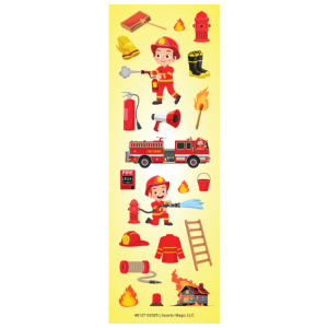Fire Themed Die-Cut Stickers | Firefighter, Flames & Fire Truck Stickers for Crafts