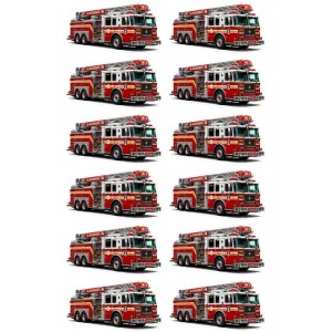 Fire Truck Stickers for Kids – Red Fire Engine Craft Stickers for Classroom Activities, Rewards & DIY Projects