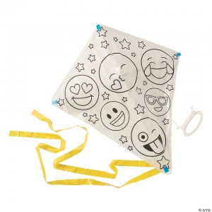 Color Your Own Emoji Kites with Tail 