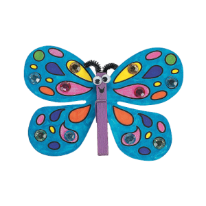 DIY Foam Clothespin Butterfly Magnet Craft Kit, 6"